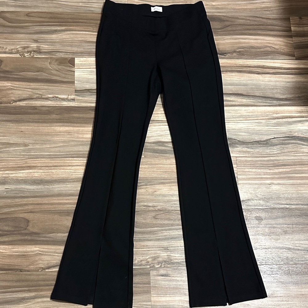 KanCan Jeans Womens L Black Hollywood Low Rise V Front Ponte Flare Pants Stretch